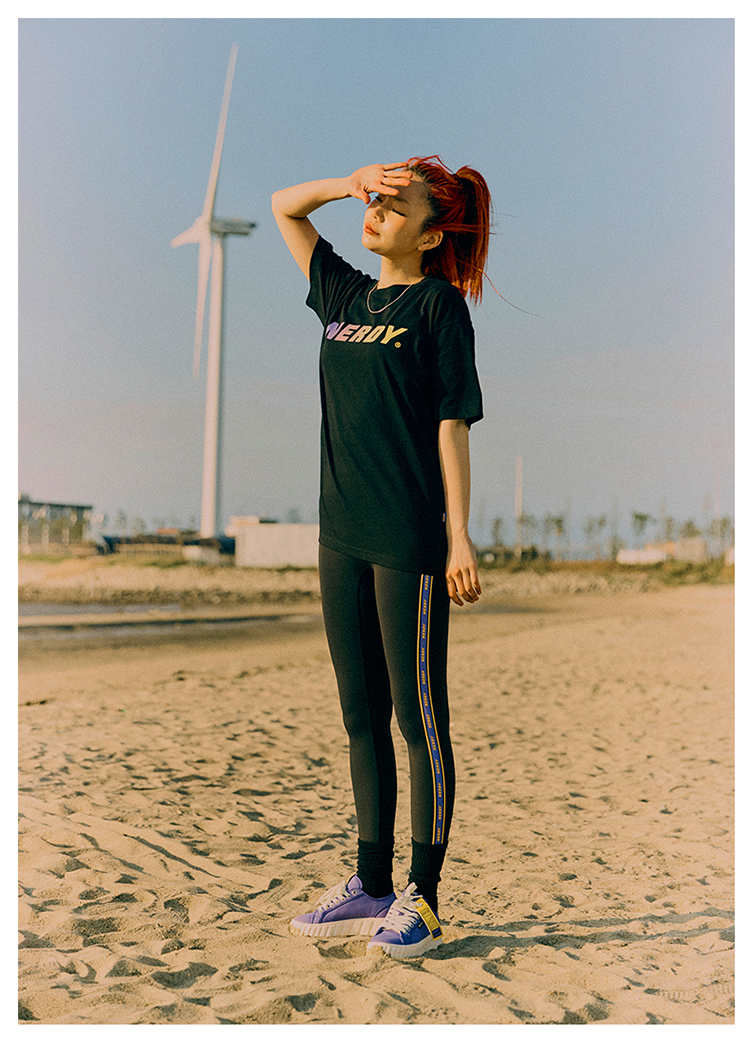 nerdy/nerdy2020新款高腰紧身运动裤女韩国潮牌弹力速干长裤外穿女士