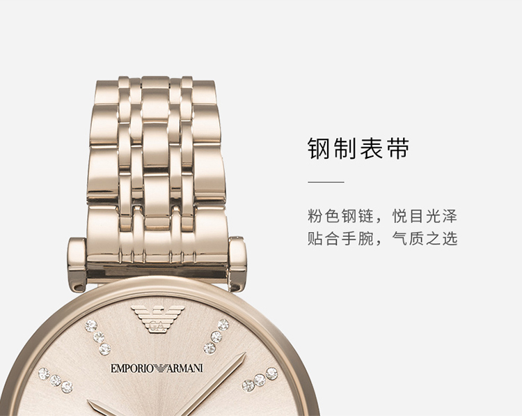 Emporio Armani/安普里奥阿玛尼 阿玛尼手表满天星商务个性时尚腕表简约钢带石英女表 AR11059