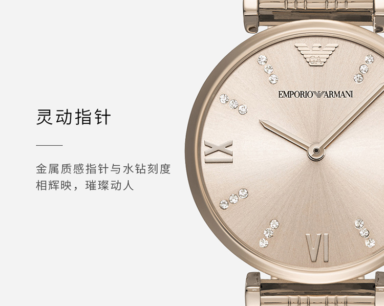 Emporio Armani/安普里奥阿玛尼 阿玛尼手表满天星商务个性时尚腕表简约钢带石英女表 AR11059