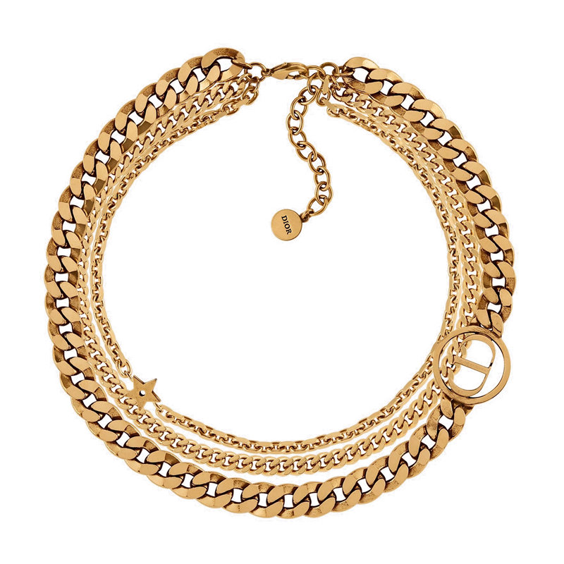 dior/迪奥 2020秋冬新款30 montaigne 女士复古金属多重cd项链项  