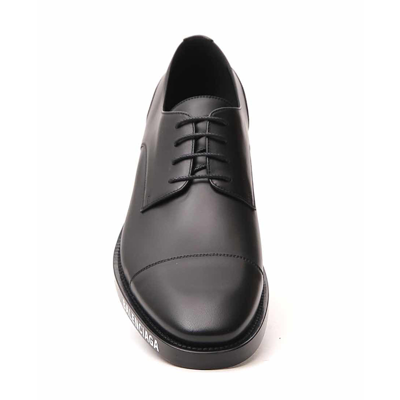 balenciaga/巴黎世家 男士黑色侧字母系带皮鞋 590716wa720 1000