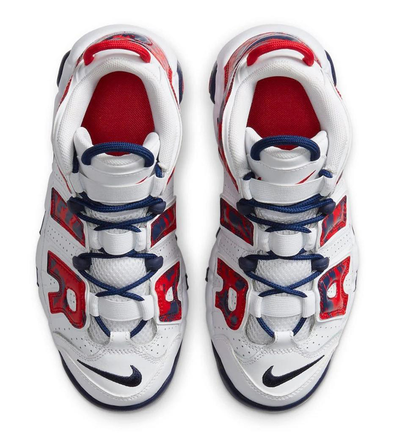 nike/耐克 air more uptempo 大air 白蓝红 蛇纹 皮蓬 蓝球鞋 休闲鞋
