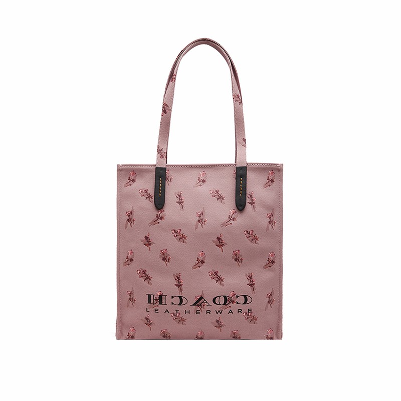 coach/蔻驰 20新款 女包夜生活viper room印花淡粉色女士帆布手提袋