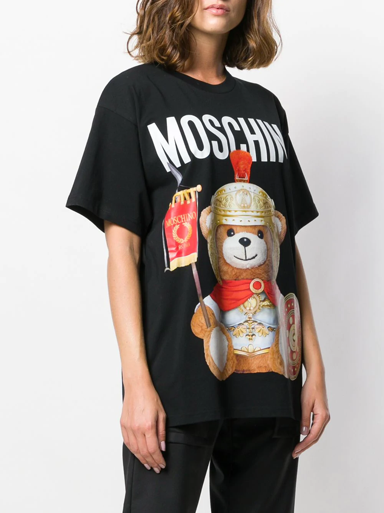 moschino/莫斯奇诺泰迪熊罗马战士印花t恤宽松版两色可选【现货】