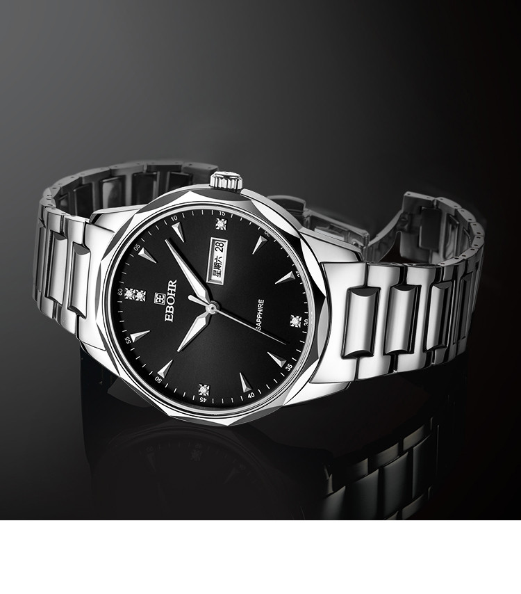 ebohr/依波表 大师系列钨钢情侣对表