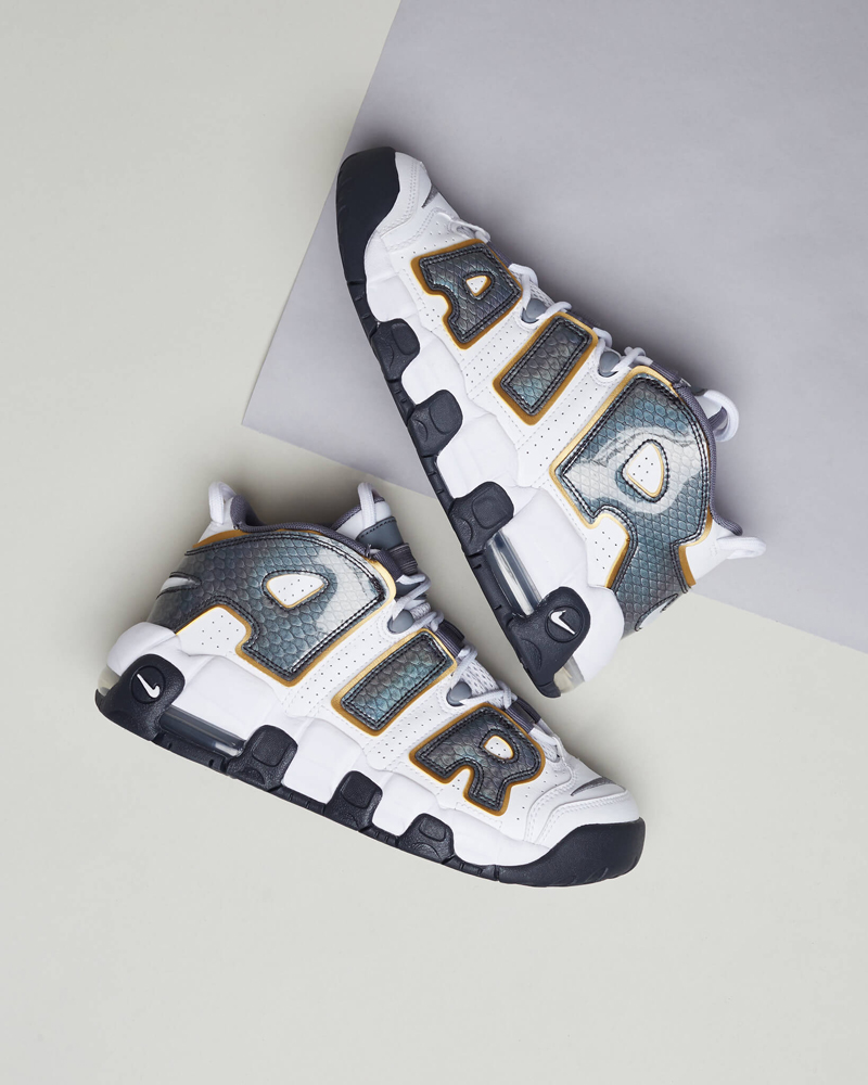 nike/耐克 air more uptempo 皮蓬 大air 灰白 蛇皮纹 女子篮球鞋