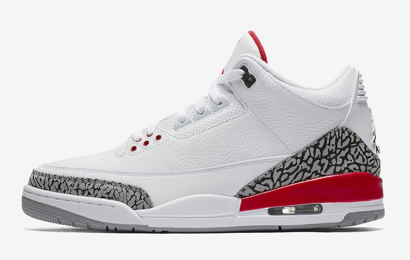 nike/耐克 air jordan 3 katrina 男女同款 aj3 白红水泥飓风 情侣