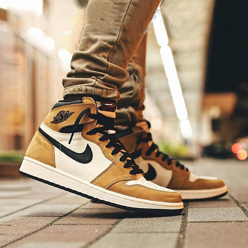 air jordan 1 high og 男女同款 aj1 新秀 小麦 白棕 脚趾 黄麂皮