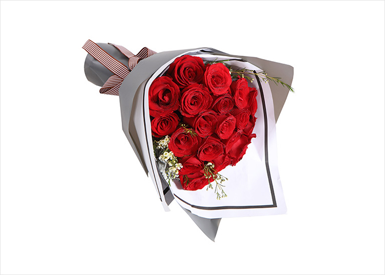 花礼/爱的诺言/红玫瑰19枝，白色腊梅2枝/七夕情人节礼物鲜花/当日达