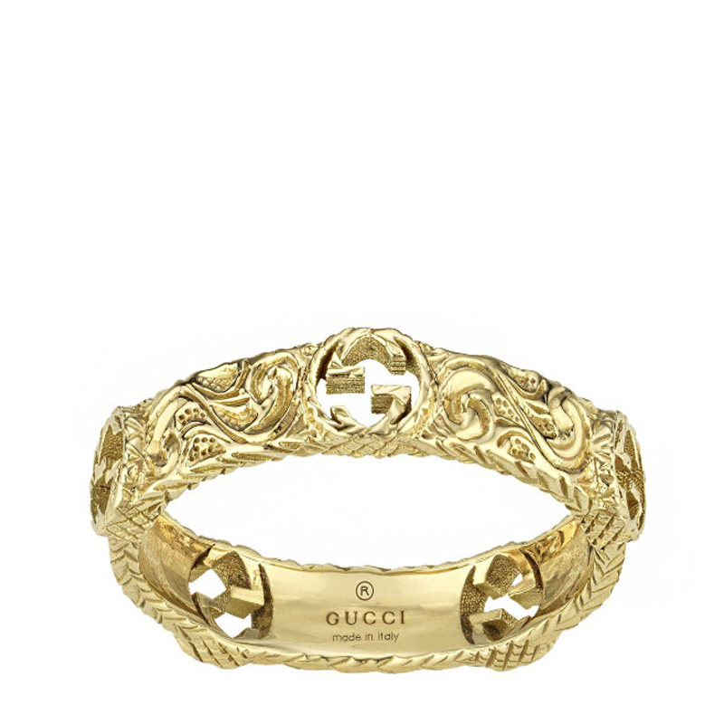 gucci/古驰interlockingg双g互扣18k金戒指/指环ybc603608001
