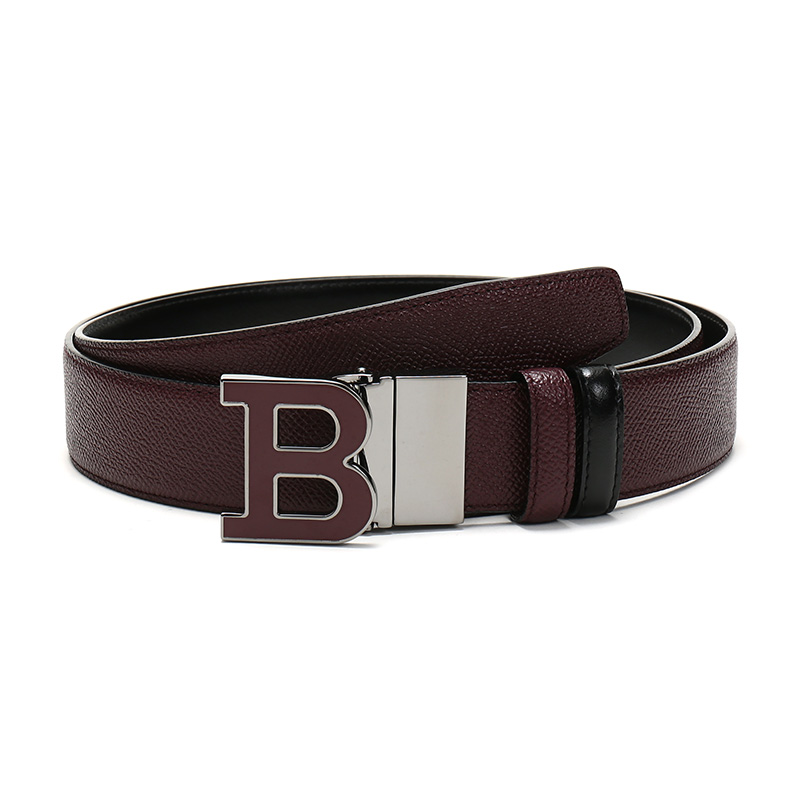 bally/巴利男士皮质板扣式双面皮带腰带bbucklenamel35m