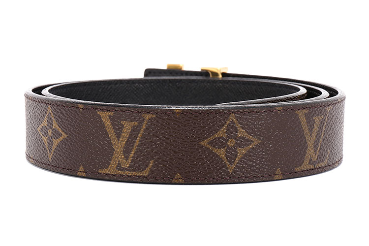 lv initiales 女士老花帆布/配皮双面金扣30 毫米腰带 m9453