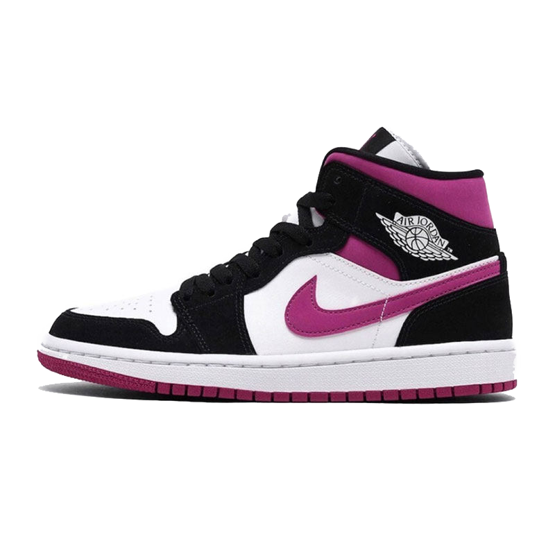 nike/耐克 air jordan 1 mid aj1 女款 黑紫葡萄 中帮 运动休闲 篮球