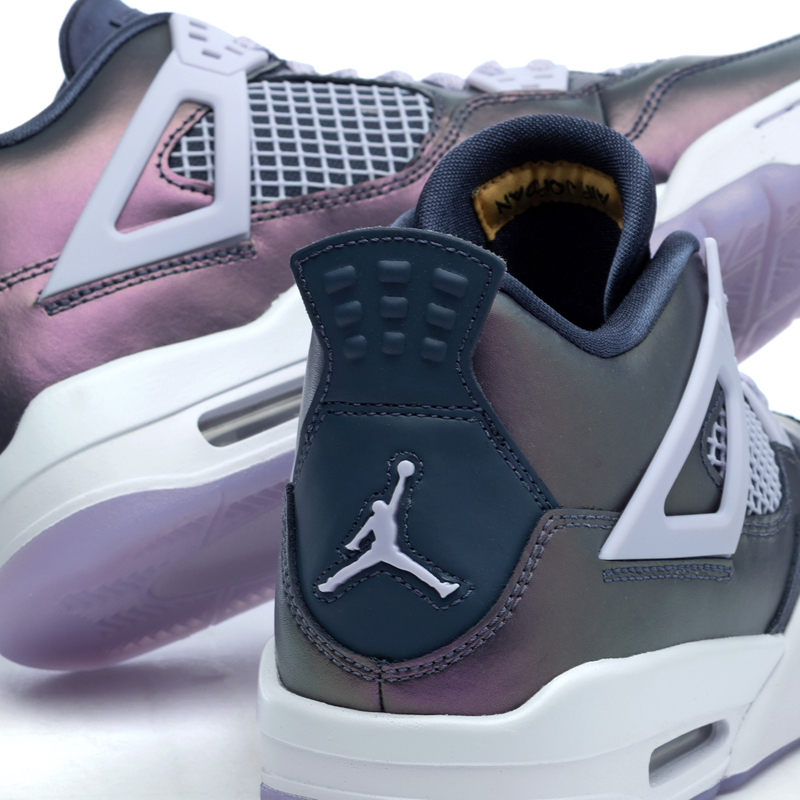 篮球鞋 2020新款air jordan 4 monsoon blue aj4 变色龙 电光紫 篮球