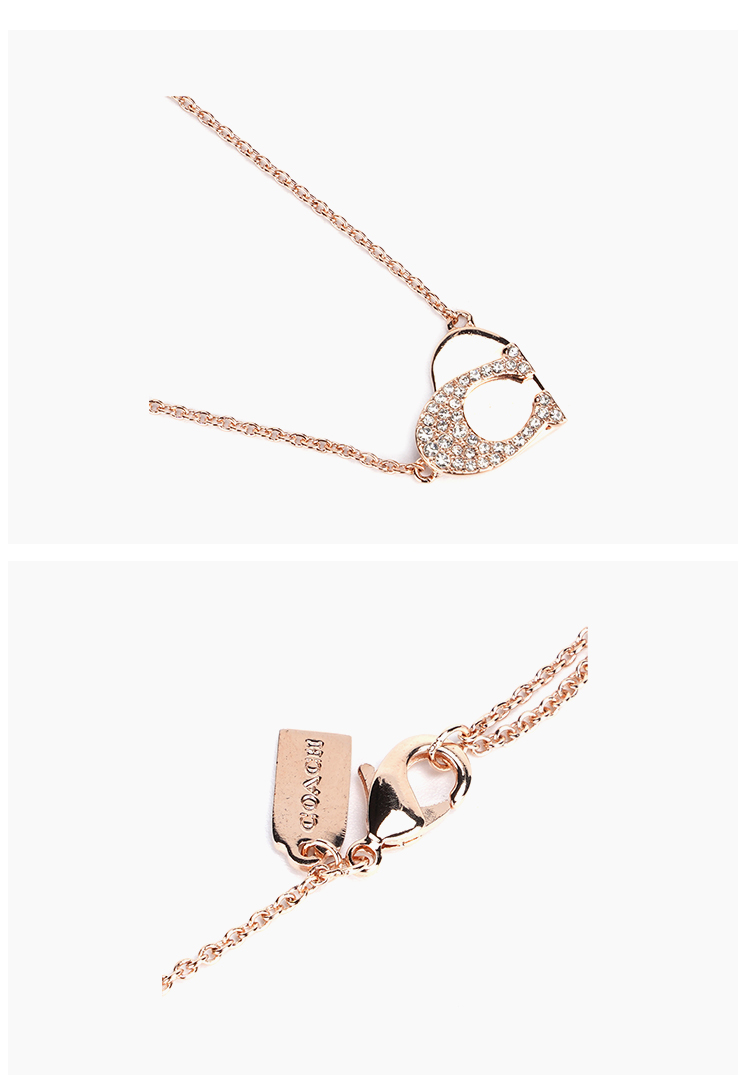 【包税】 coach/蔻驰 女士镶钻c形项链 91423