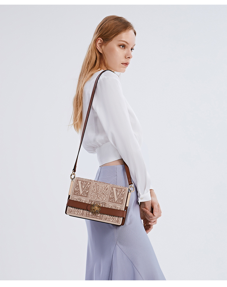 vh女包vanessa hogan/vanessa hogan 牛皮小众设计复古刺绣单肩包大