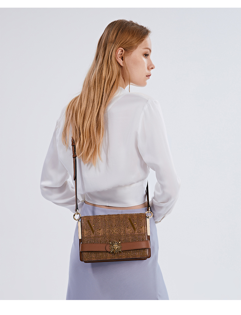 vh女包vanessa hogan/vanessa hogan 牛皮小众设计复古刺绣单肩包大