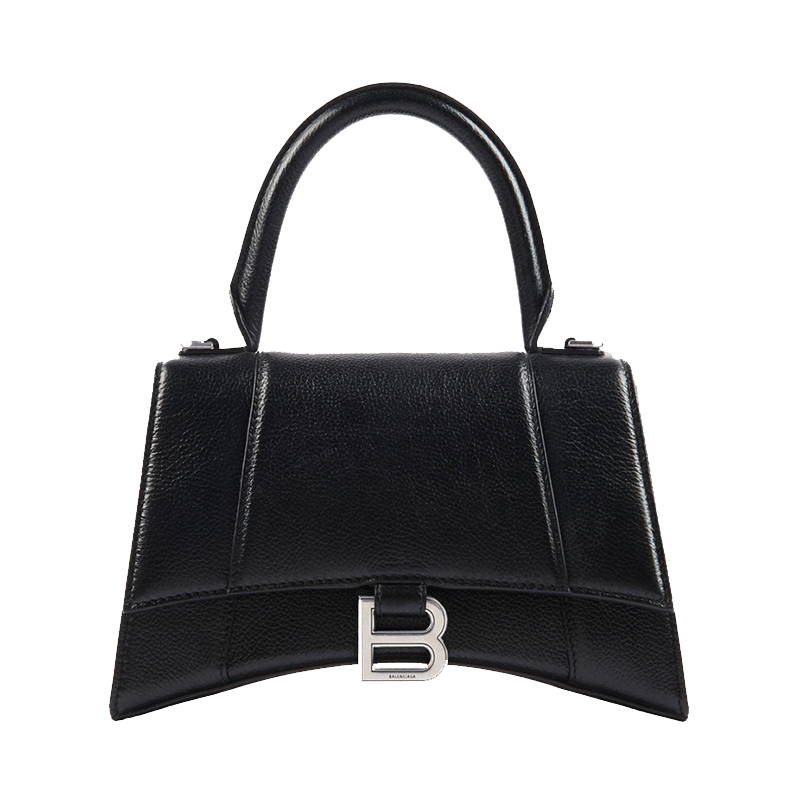 【包税】balenciaga/巴黎世家 2020秋冬新款 黑色粒面小牛皮小号沙漏
