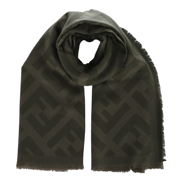 fendi芬迪绿色双fflogo女士羊毛围巾披肩fxt069a669f0qq4