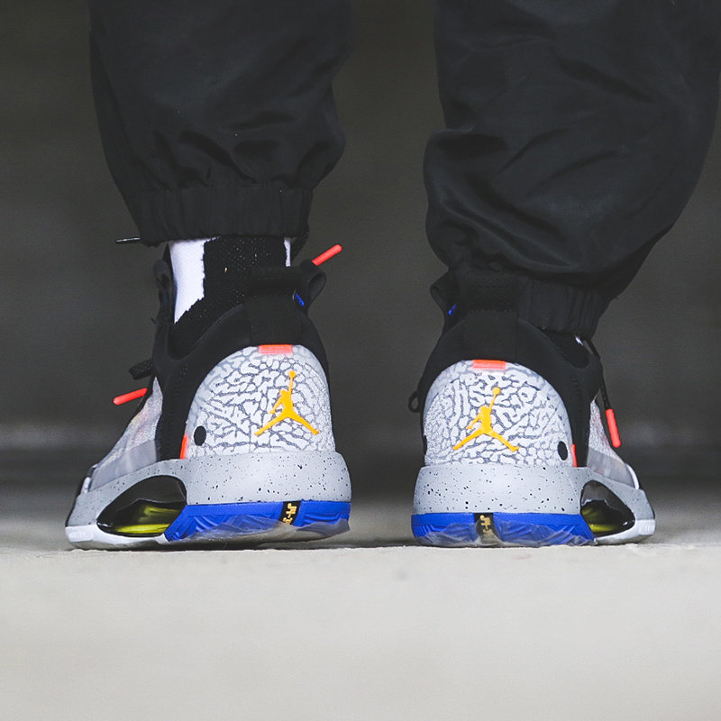 nike耐克 篮球鞋 2020新款 air jordan 34 low pf aj34 爆裂纹 涂鸦黑