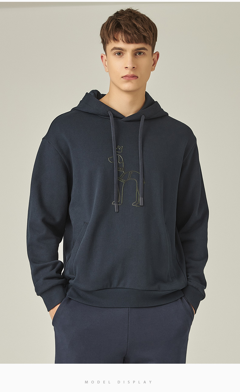 【商场同款】hazzys/哈吉斯 2020秋季新款连帽男卫衣宽松休闲街头舒适