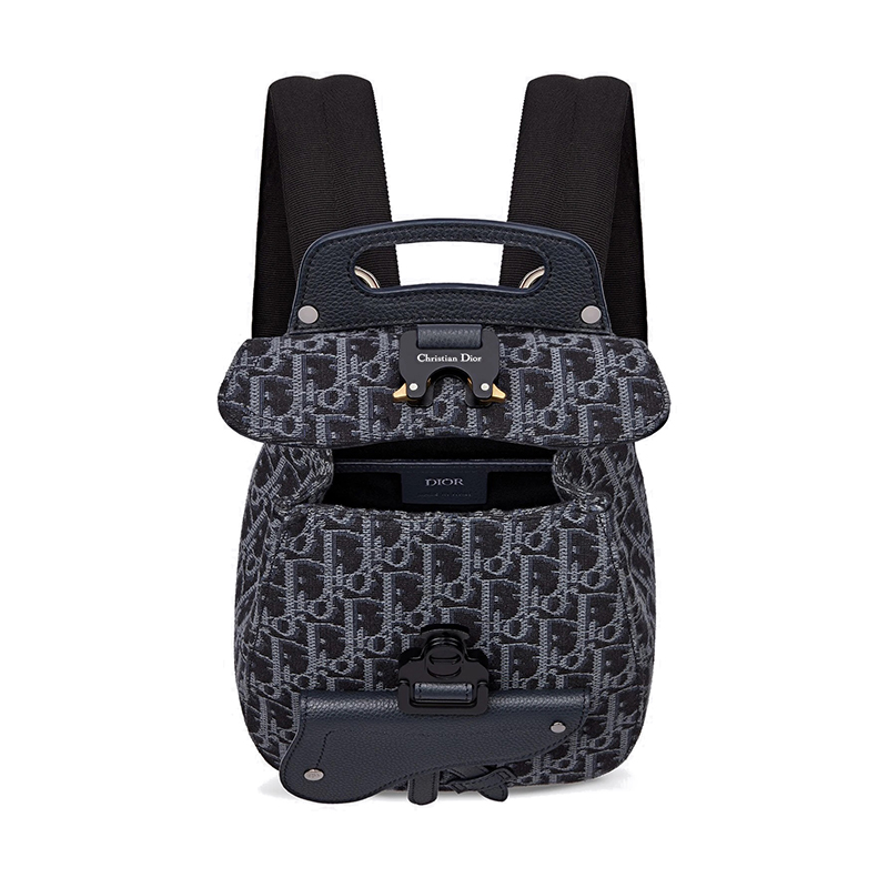 dior/迪奥 提花 oblique 迷你马鞍包双肩背包 牛皮革 1adba086yky