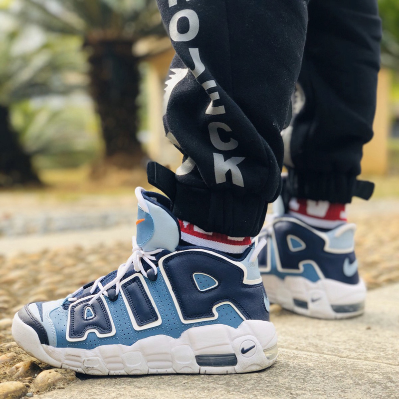 nike/耐克 篮球鞋 air more uptempo 皮蓬 大air 牛仔蓝 丹宁 男女