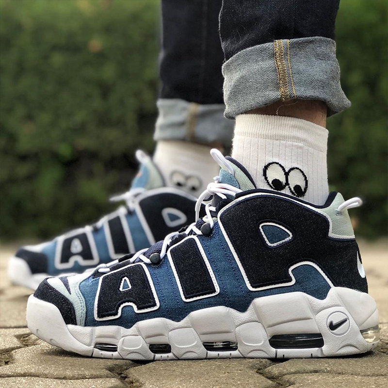 nike/耐克 篮球鞋 air more uptempo 皮蓬 大air 牛仔蓝 丹宁 男女
