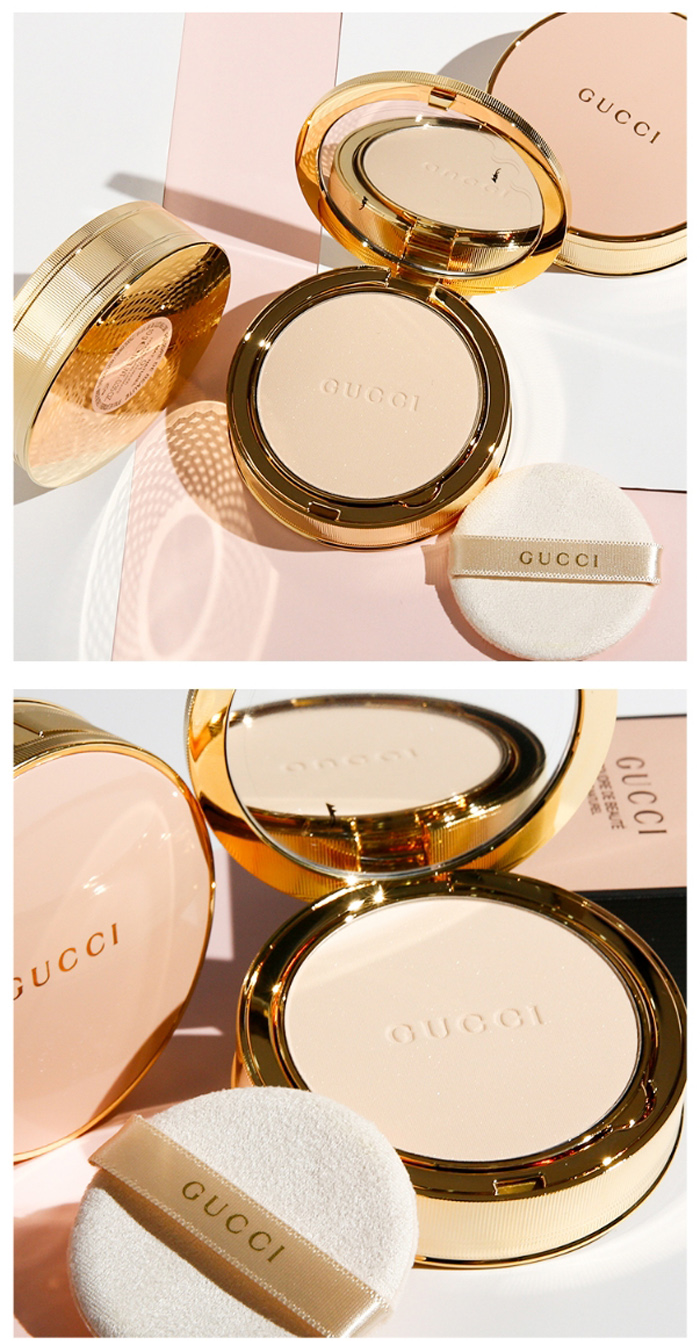 【包税】gucci 古驰 2020新款玫瑰哑光蜜粉饼 定妆控油 新版粉色带
