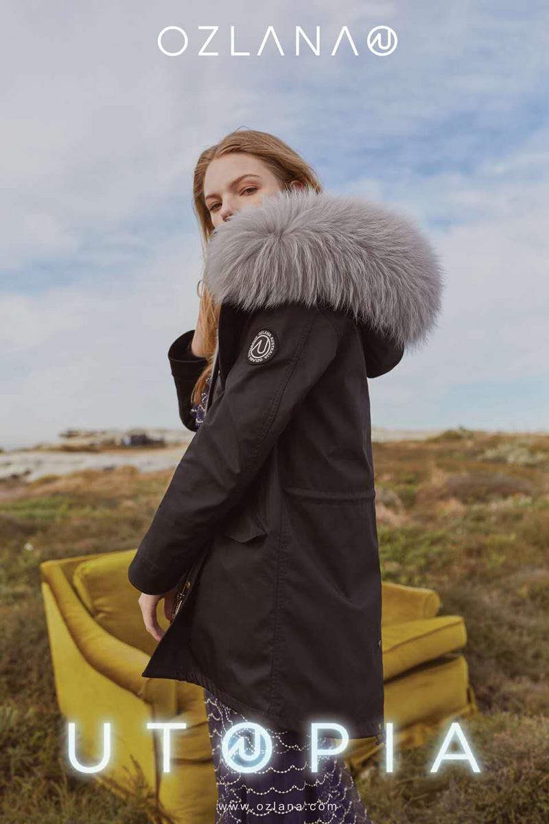 ozlana au/ozlana au派克皮草大衣 经典狐狸毛保暖时尚毛领皮草派克服