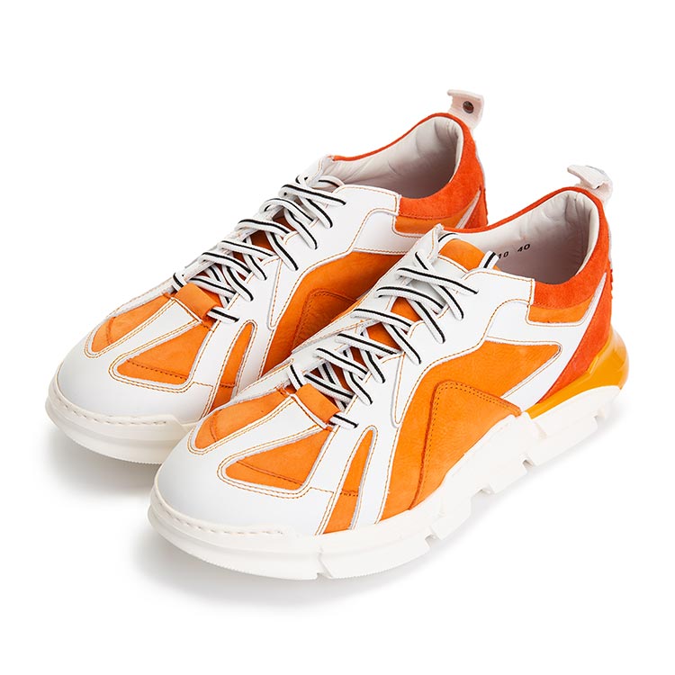 mackenzie/安德鲁·麦肯锡amk橙红拼色时尚潮流百搭男士休闲运动鞋