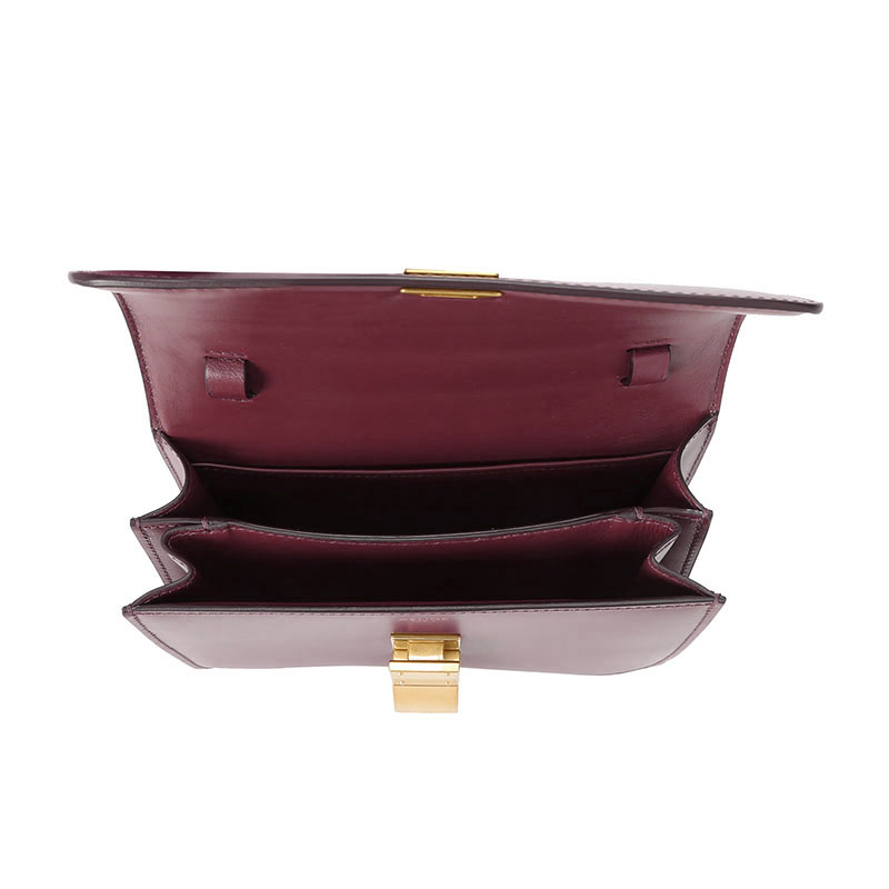 celine/赛琳 box豆腐方包teen 金属方扣光皮19252金扣 牛皮革