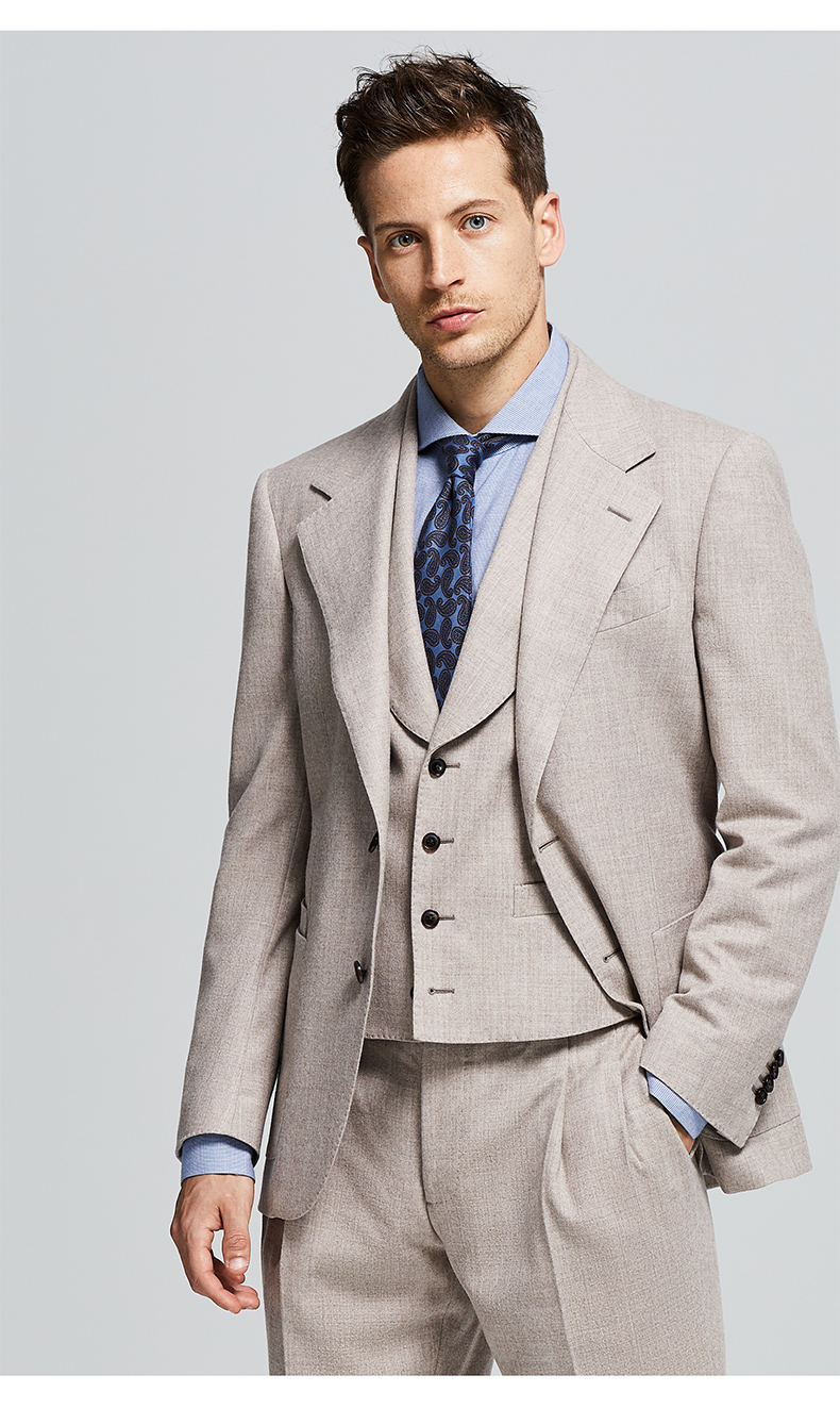 by creations lite/柏品 美利奴羊毛单西 法兰绒商务正装西装外套