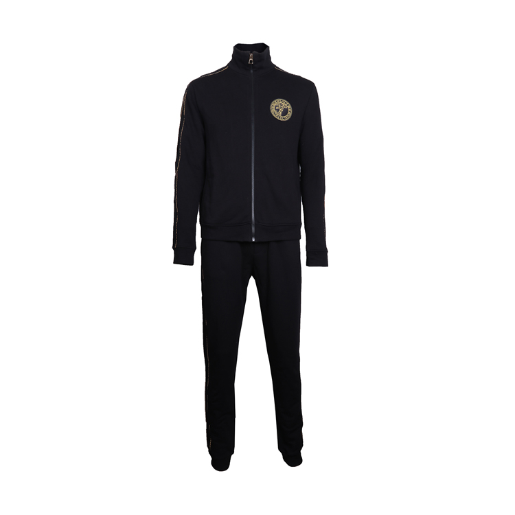 versace collection/versace collection范思哲棉质黑色男士运动套装