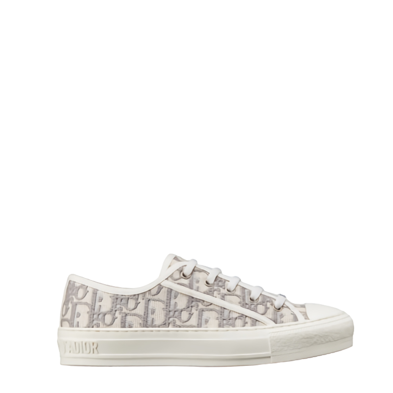 【包税】dior/迪奥 女士灰色dior oblique图案刺绣帆布运动鞋