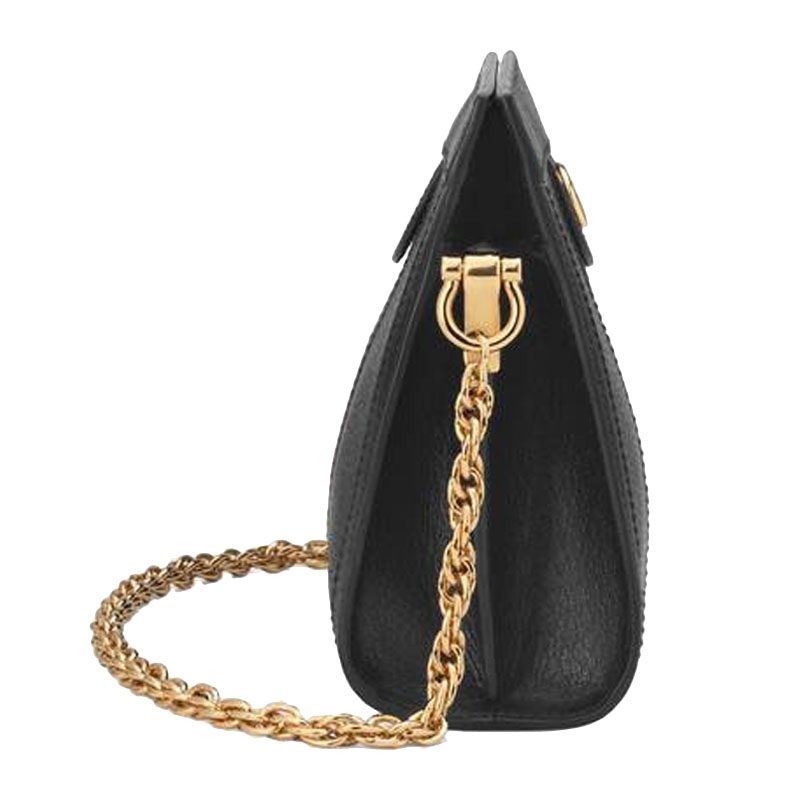 gucci/古驰女士ophidia系列黑色牛皮荔枝皮链条包单肩包ai503877