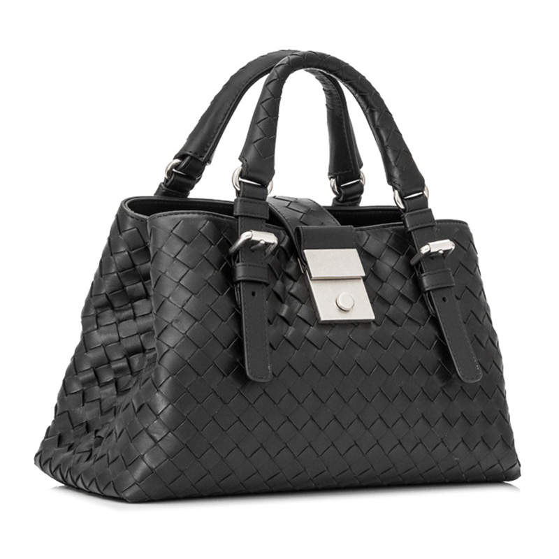 bottega veneta/葆蝶家 女士黑色皮质手提包 576337-vq13c-1229【下单