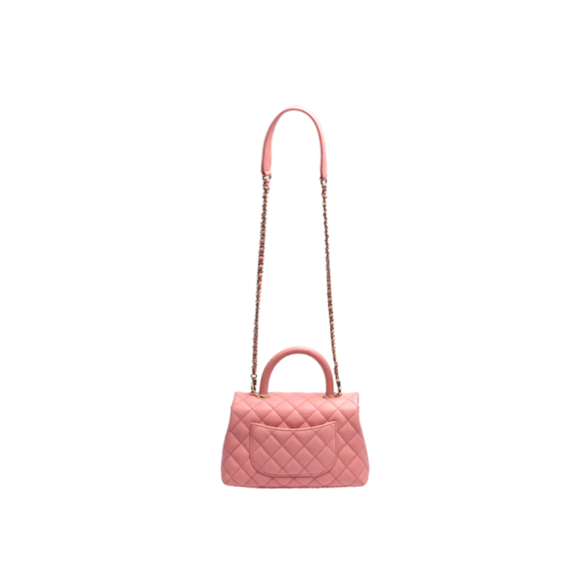 �����ʰ�˰��CHANEL/��&�ζ� ���䱬��COCO HANDLEϵ�� С�ŷ�ɫ24CM���ӽ���СţƤ����������ᵥ���