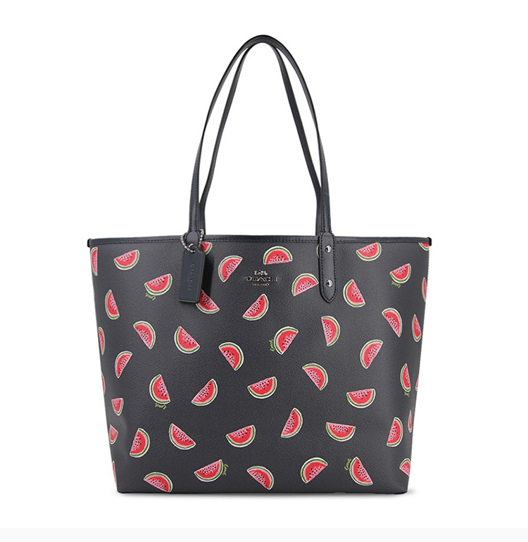 coach 蔻驰 女士西瓜图案双面手提包单肩包