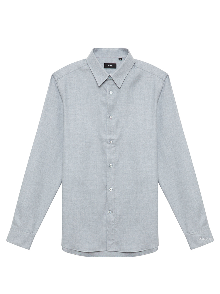 rare【20秋冬】灰蓝色桑蚕丝长袖衬衫 男士长袖衬衫 verri/verri