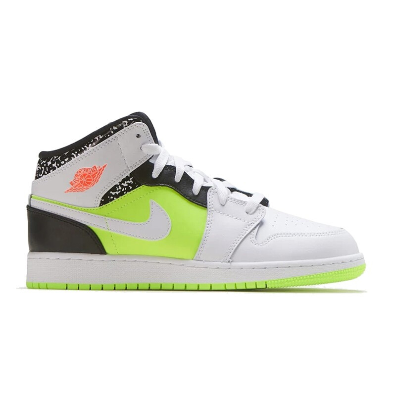 nike/耐克 air jordan 1 mid aj1 女款 黄橙鸳鸯 中帮 运动休闲 篮球