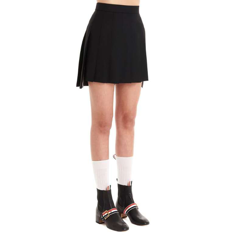 thom browne/thom browne 黑色羊毛短裙 fgc402a 00473 001