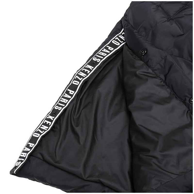 【现货秒发】kenzo/高田贤三 女士羽绒服 女士锦纶长款连帽鸭绒羽绒服