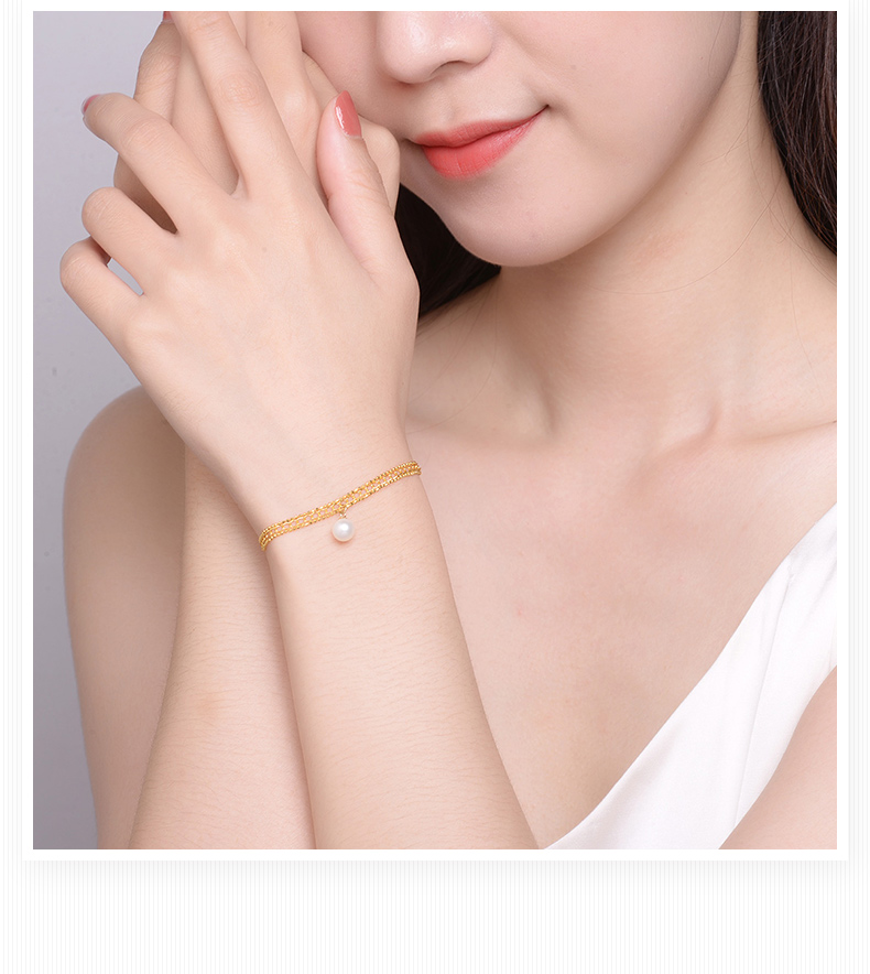 cgc/cgc中银金行珠宝首饰18k金手链珍珠手链黄金色彩金手链女韩版送