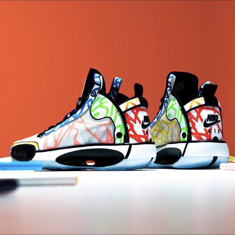 zion williamson x air jordan 34 aj34 锡安 威廉姆斯 联名 蜡笔涂鸦