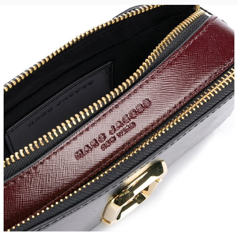 marcjacobs/马克雅各布斯女士黑色牛皮革小型快照相机包