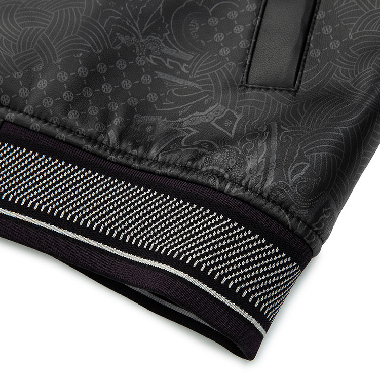 rare【20秋冬】黑色印花羊皮皮衣 品牌字母提花 男士皮衣 verri/verri