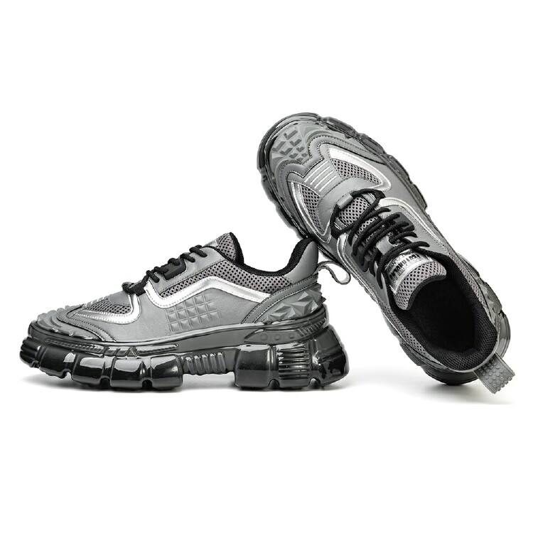 sze/sze 牛皮拼接 男士时尚超轻淋胶工艺厚底休闲鞋运动鞋