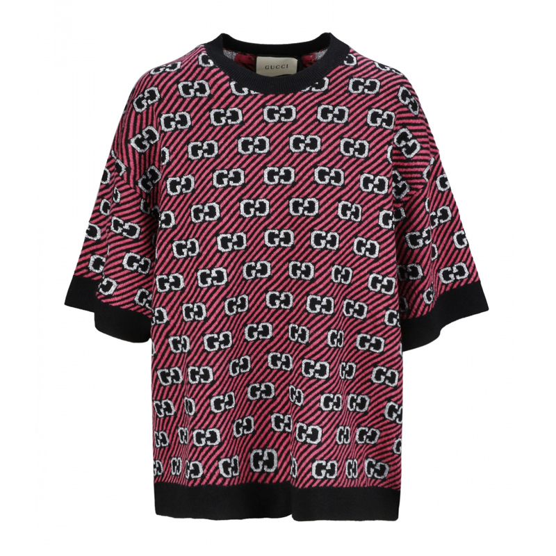 gucci/古驰 提花圆领logo印花 女士短袖t恤 574223 xkase