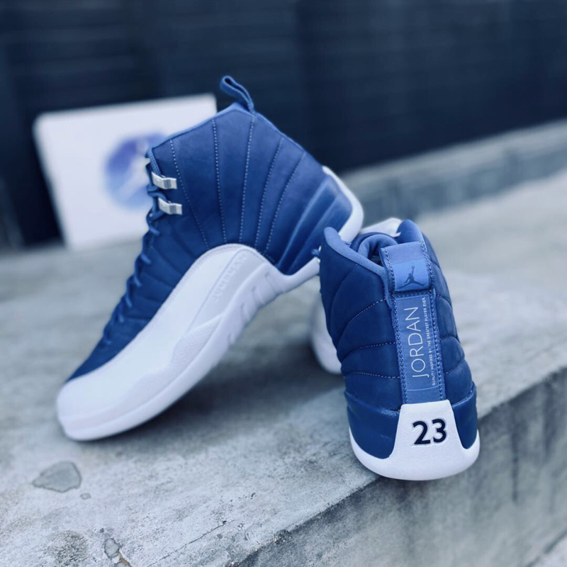 nike/耐克 air jordan 12 男女同款 aj12 黑曜石 靛青蓝 白蓝 情侣